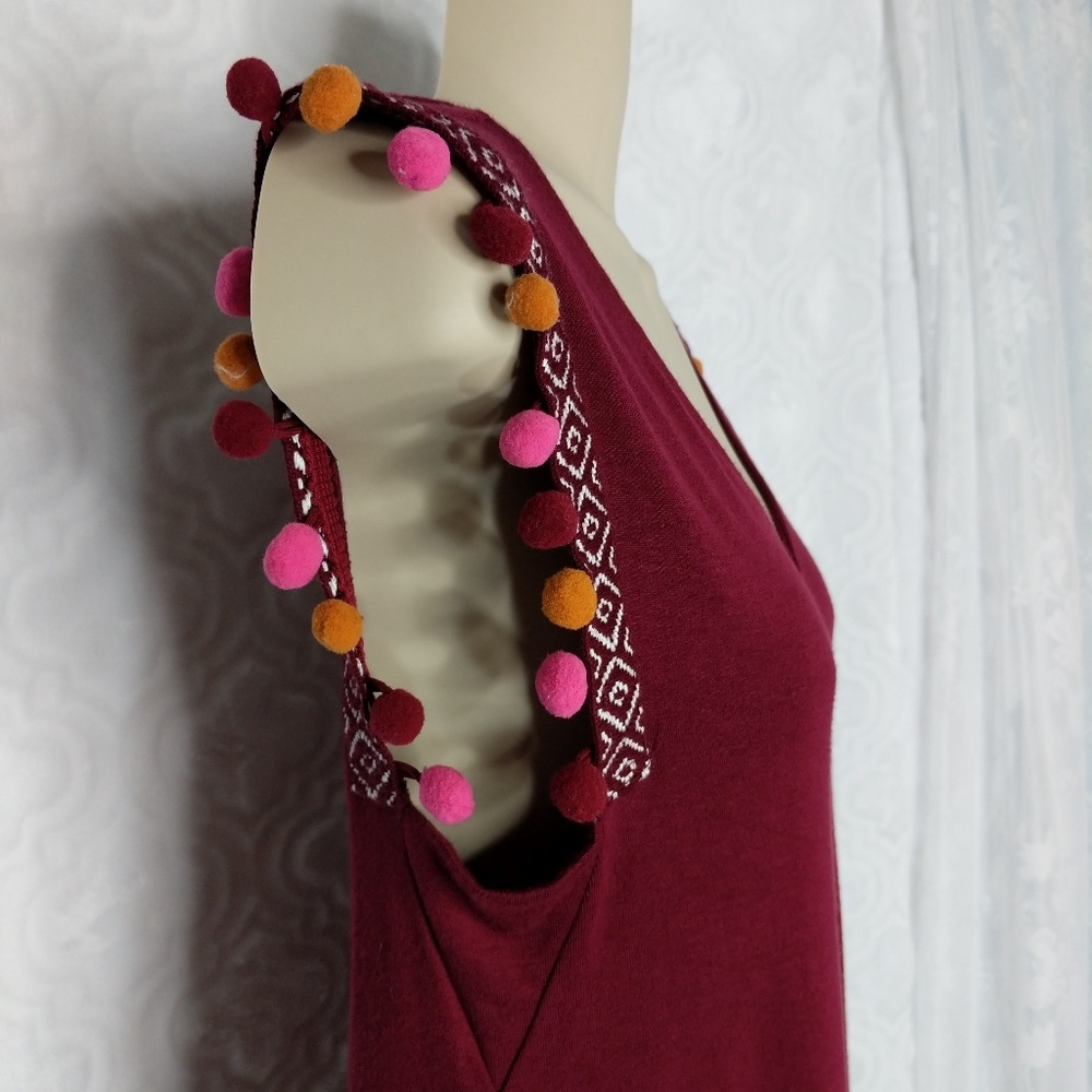 A New Day Pom Pom Shoulder Swing Tank - S & 1x - Picture 3 of 8